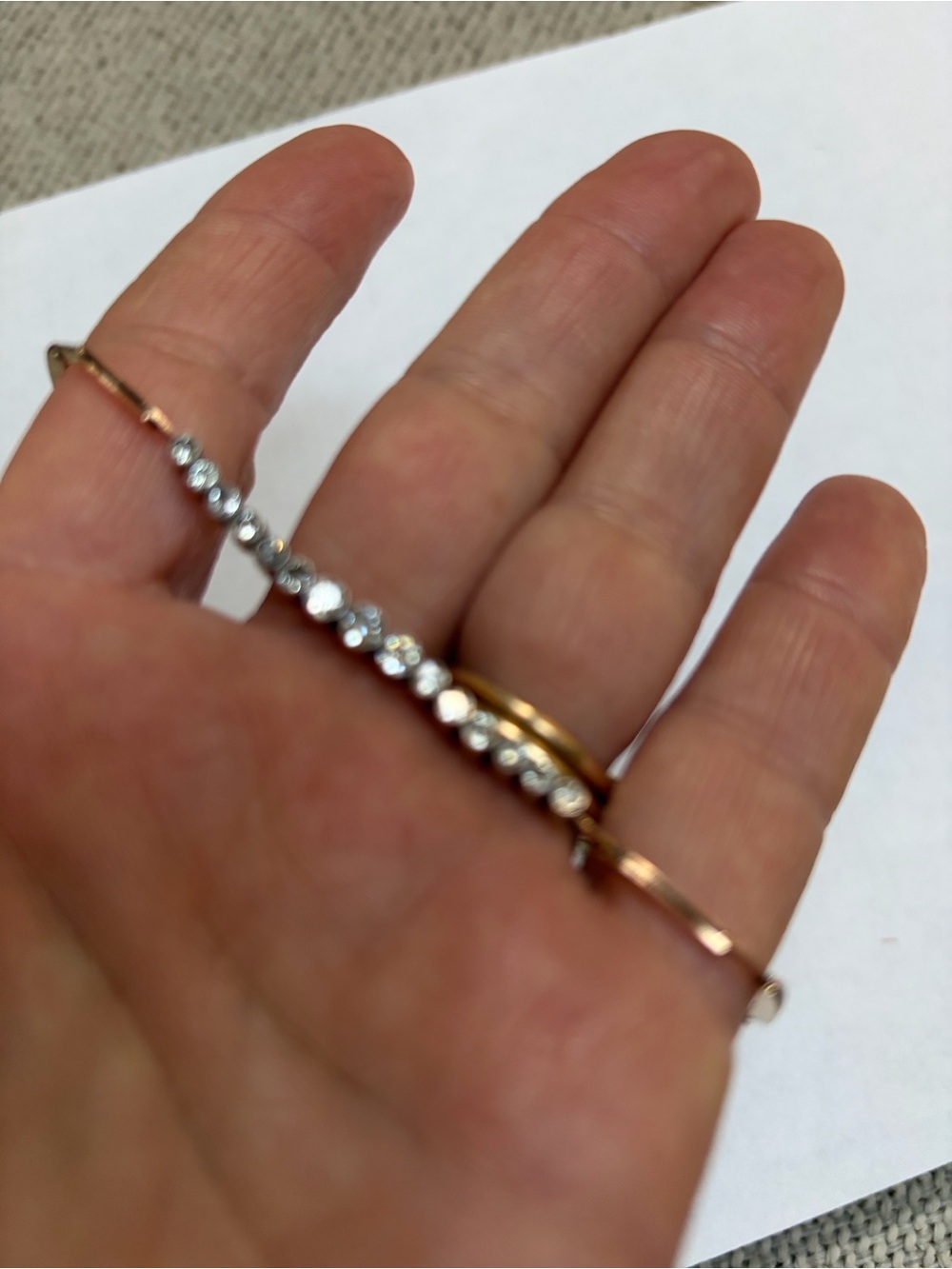 Diamond and gold antique station bracelet - Picture 3 of 16
